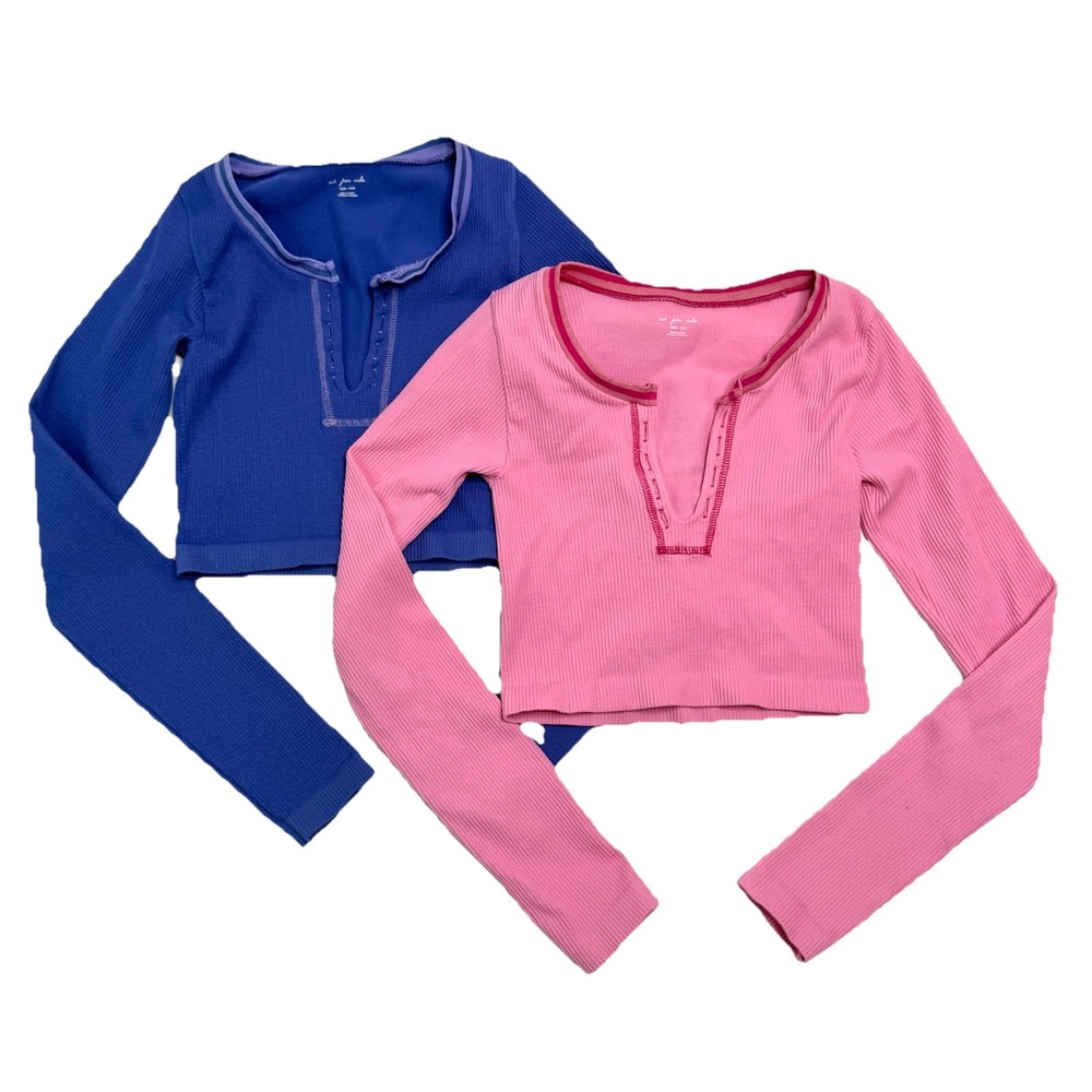 Urban Out From Under Go For Gold Seamless Top Shirt Pink Purple XS/S Lot Of 2!‎